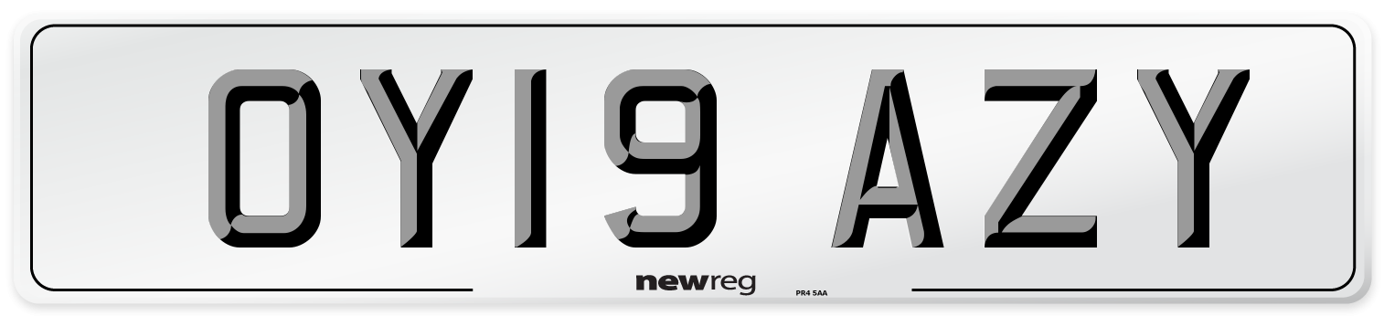 OY19 AZY Number Plate from New Reg